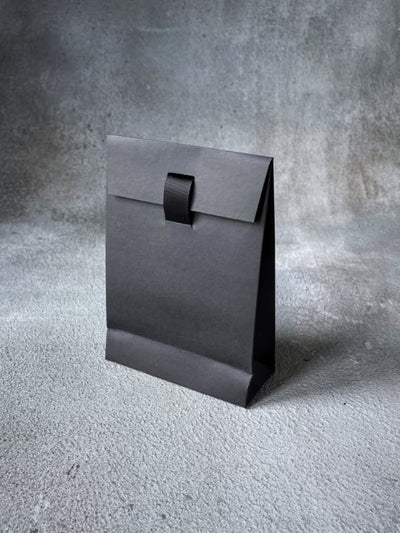 Black Small FSC Envelope Bag with Ribbon FSCENVRIB-120x50x170+40-BLK-400 Back