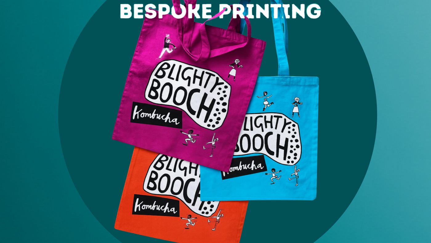 Colourful Blighty Booch cotton bags 