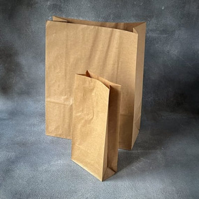 Wholesale Brown Gusseted Block Bottom Kraft Bags