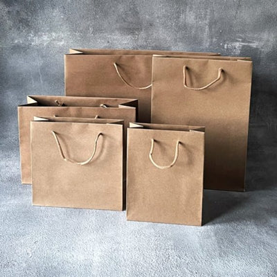 Wholesale FSC Brown Rope Handle Paper Carrier Bags