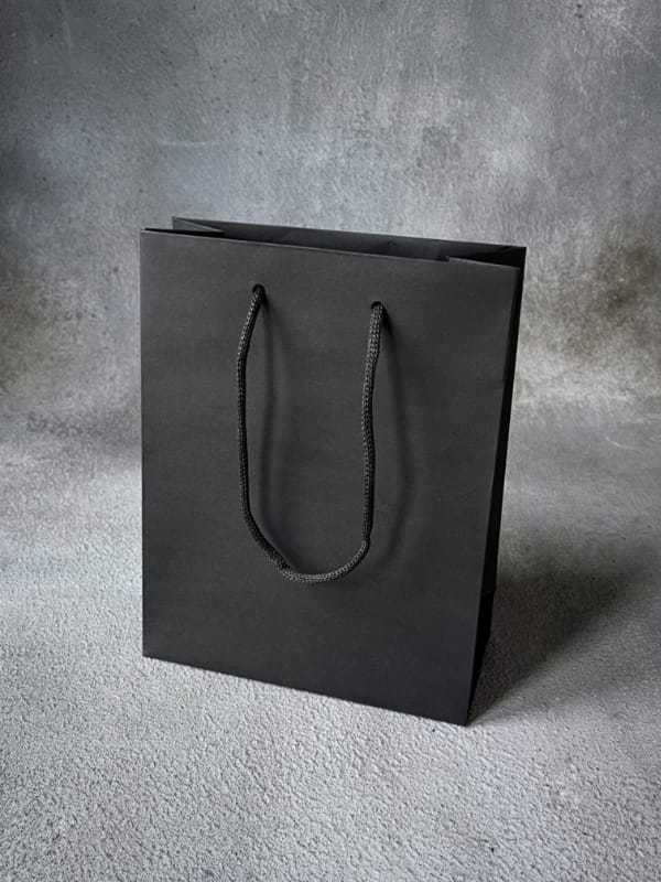 180x80x230 - FSC Black Dyed Rope Handle Paper Bags