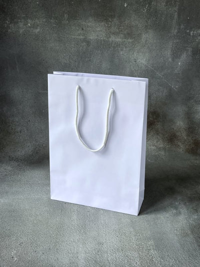 250x80x350 - White Kraft Rope Handle Paper Bags