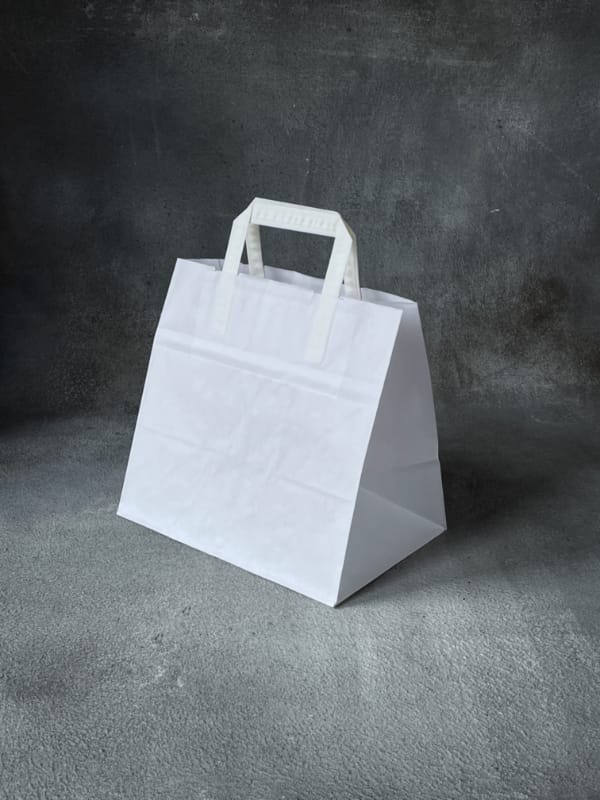 White Kraft Folded Handle Paper Bags Paper Bag Co