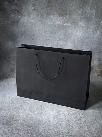 440x120x320 - FSC Black Dyed Rope Handle Paper Bags