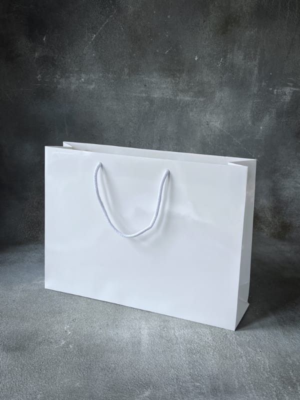 500x130x400 - White Gloss Laminated Rope Handle Paper Bags