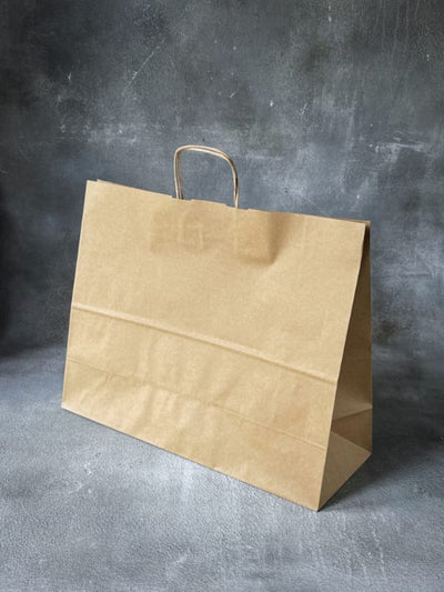 500x180x390 - Brown Twisted Handle Paper Bags