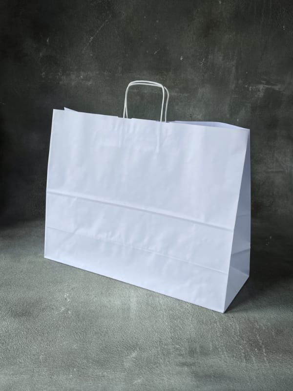 White Twisted Handle Paper Bags Paper Bag Co - Main Image