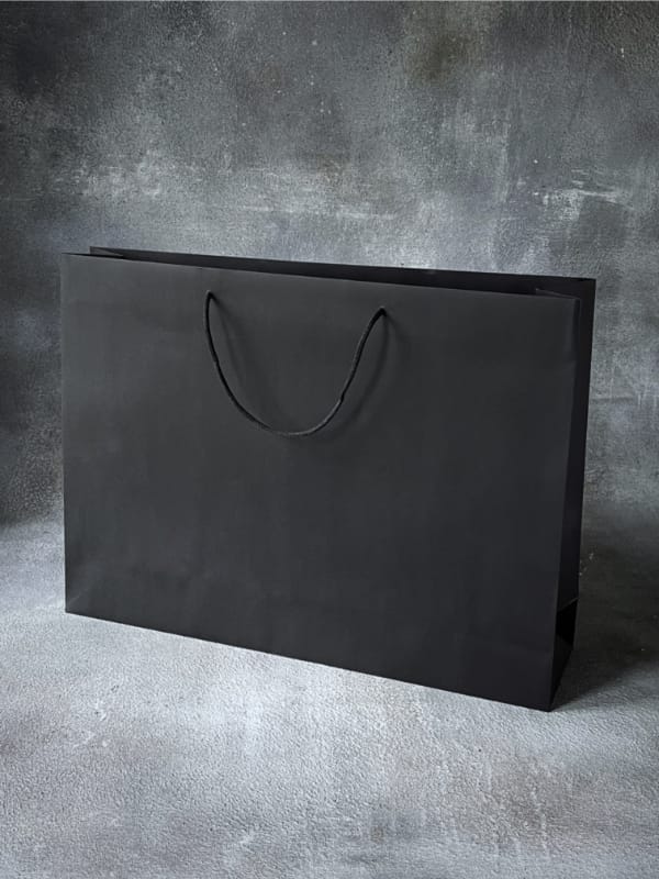 550x130x400 - FSC Black Dyed Rope Handle Paper Bags