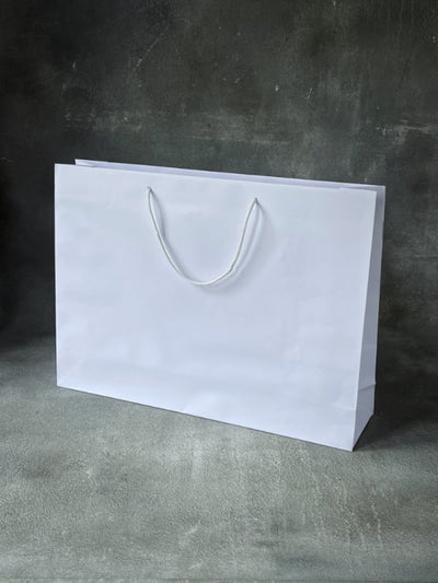 550x130x400 - White Kraft Rope Handle Paper Bags