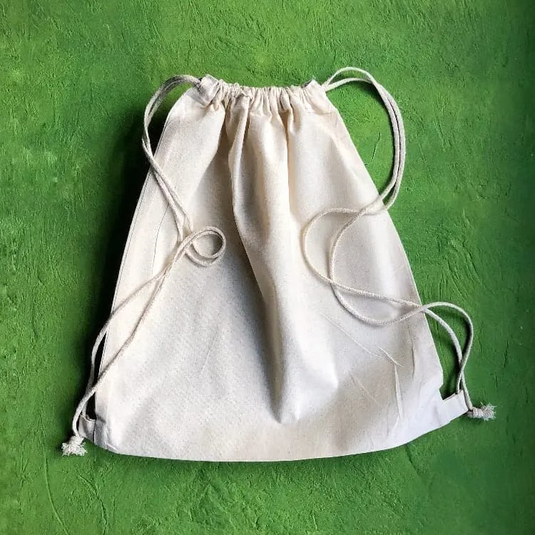 5oz Natural Cotton Drawstring Backpacks