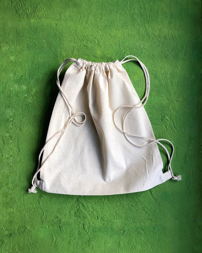 5oz Natural Cotton Drawstring Backpacks