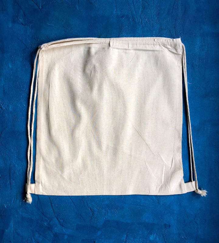 Natural 5oz cotton backpack bag front view