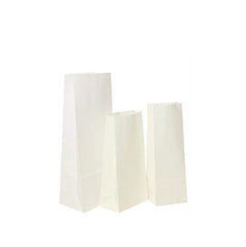 White Block Bottom Kraft Bags