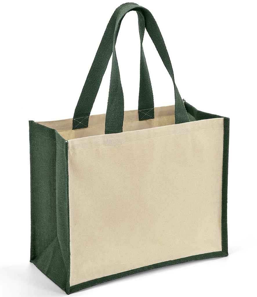 Brand Lab Jute and Canvas Shopper natural/green