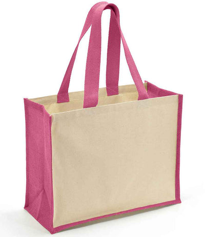 Brand Lab Jute and Canvas Shopper natural/pink