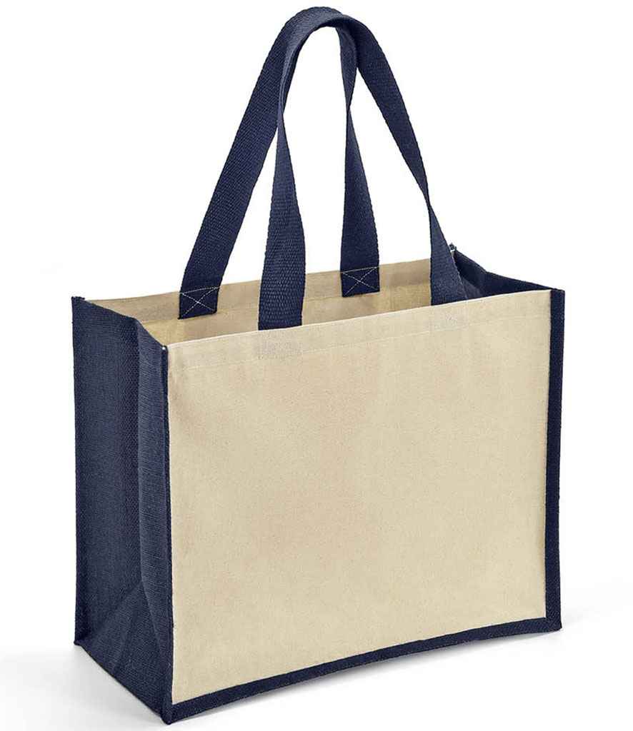 Brand Lab Jute and Canvas Shopper natural/navy