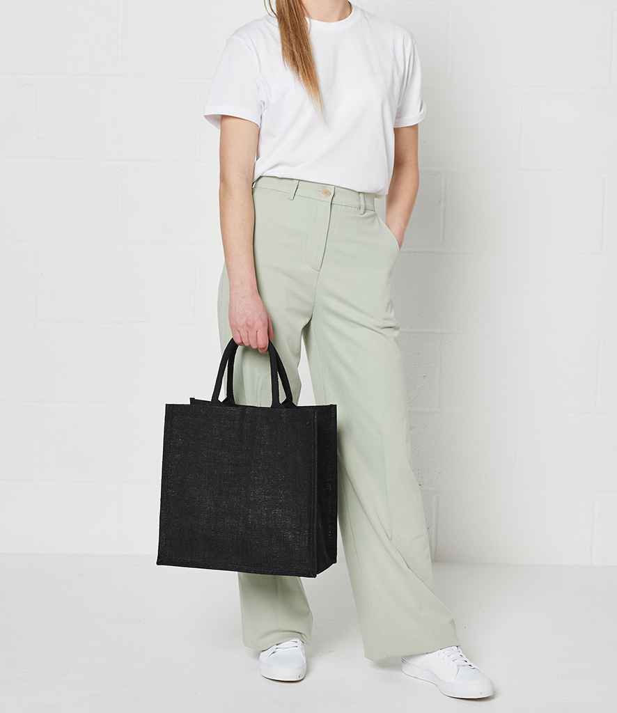 Brand Lab Natural Jute Tote black