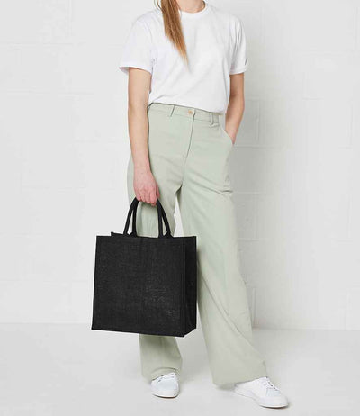 Brand Lab Natural Jute Tote black