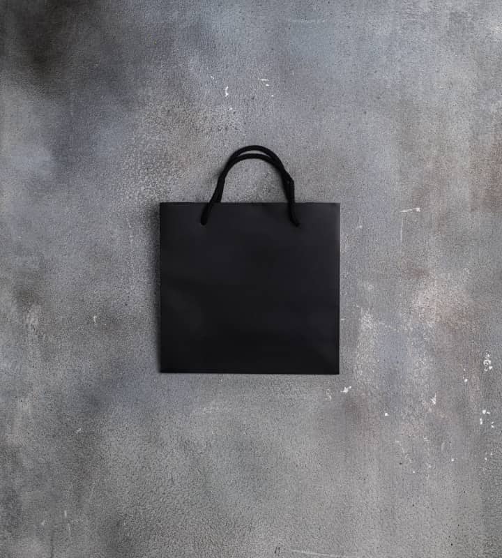 FSC® Black Matt Laminated Rope Handle Paper Bags - 230x90x220mm
