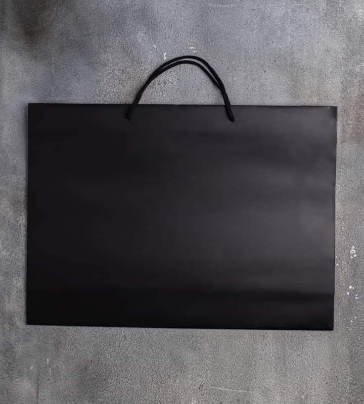 FSC® Black Matt Laminated Rope Handle Paper Bags - 550x130x400mm