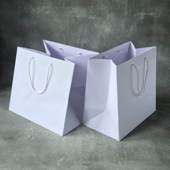 FSC® Wide Base Luxury Unlaminated Rope Handle Bags | Paper Bag Co