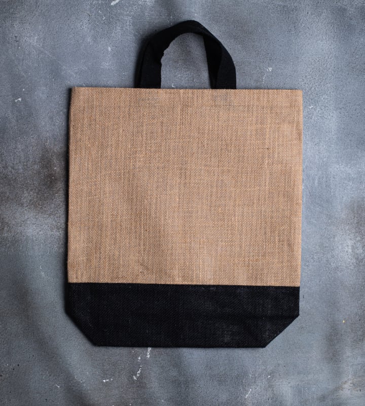 Contrast jute bag 380x100x420mm front view