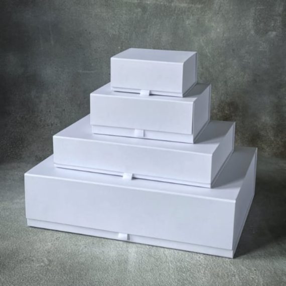 FSC® White Luxury Magnetic Collapsible Rigid Boxes