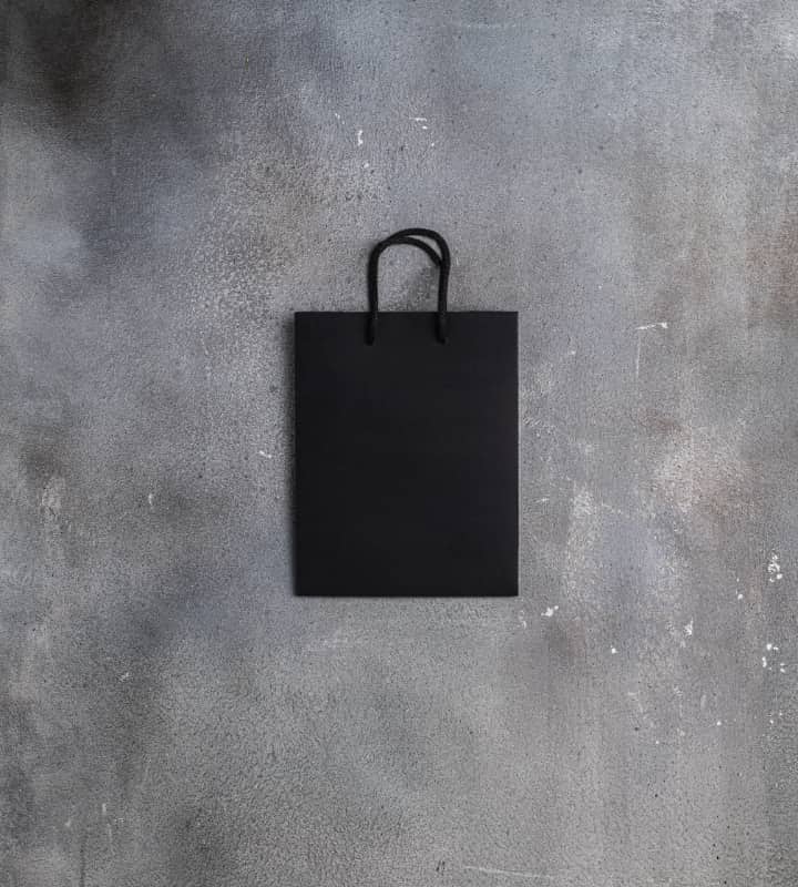 FSC® Black Dyed Rope Handle Paper Bags - 180x80x230mm