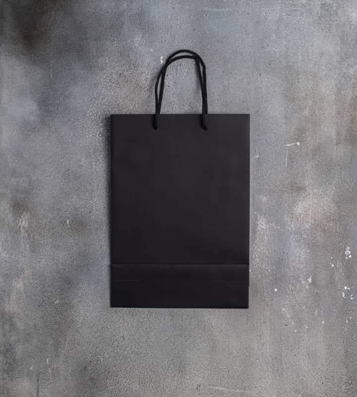 FSC® Black Dyed Rope Handle Paper Bags - 250x80x350mm