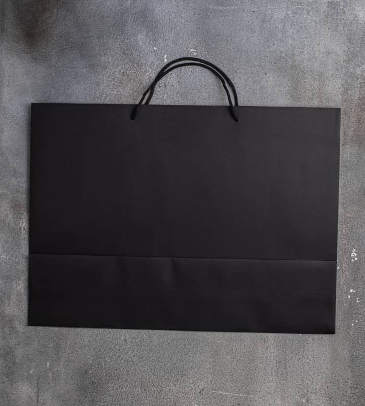 FSC® Black Dyed Rope Handle Paper Bags - 550x130x400mm