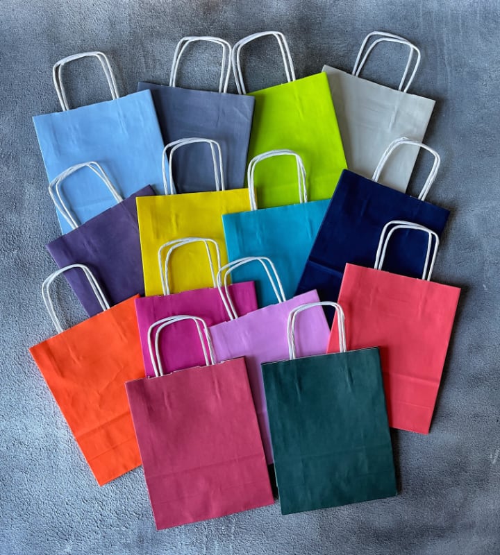 FSC® Coloured Twisted Handle Kraft Paper Bags