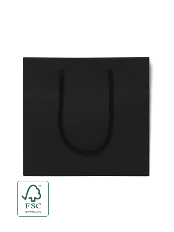 FSC Black Matt Laminated Rope Handle Paper Bags