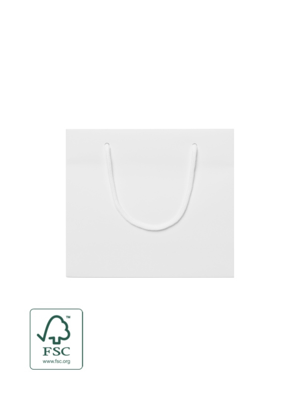 FSC® White Matt Laminated Rope Handle Paper Bags