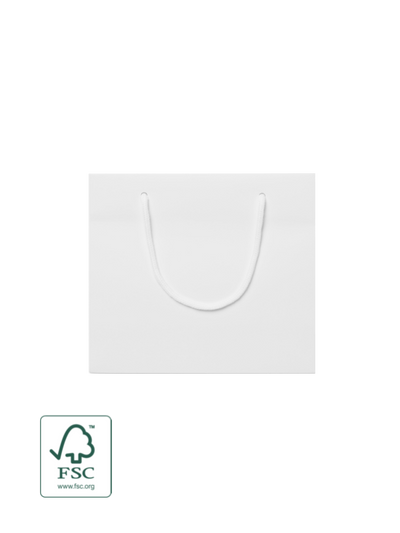 FSC® White Matt Laminated Rope Handle Paper Bags