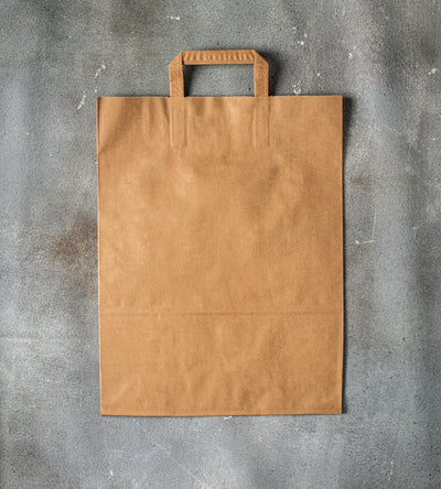 Flat Handle Kraft Paper Bag - Brown 320x140x420mm