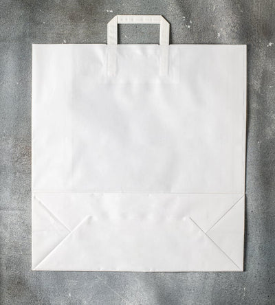 Flat Handle Kraft Paper Bag - White 450x170x480mm