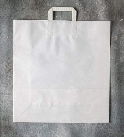 Flat Handle Kraft Paper Bag - White 450x170x480mm