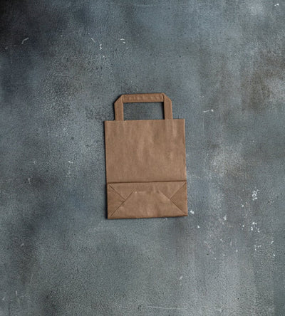 Flat Handle Kraft Paper Bag - Brown 180x80x220mm