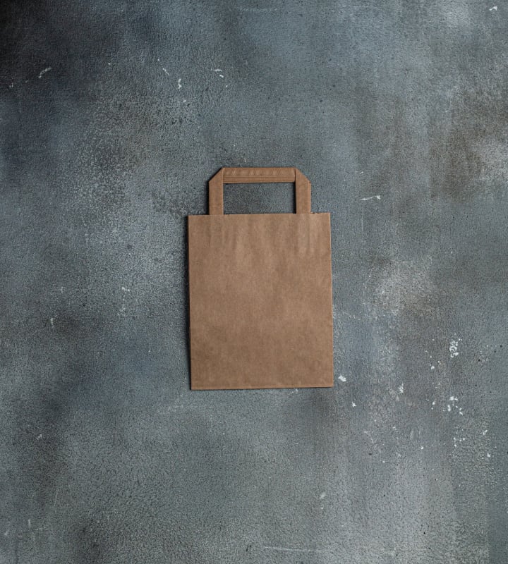 Flat Handle Kraft Paper Bag - Brown 180x80x220mm