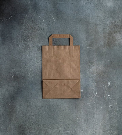 Flat Handle Kraft Paper Bag - Brown 200x100x280mm