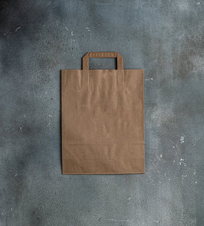 Flat Handle Kraft Paper Bag - Brown 260x100x330mm