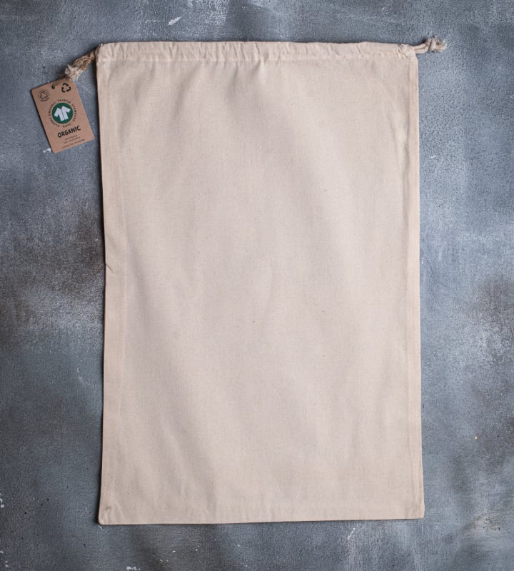 GOTS Organic 5oz Natural Cotton Drawstring Pouch - 400x600mm