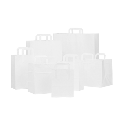 White Folded Handle Paper Bags