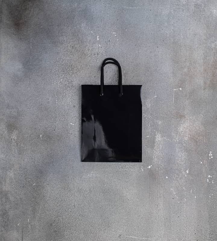 Black Gloss Laminated Rope Handle Paper Bags - 180x80x230mm