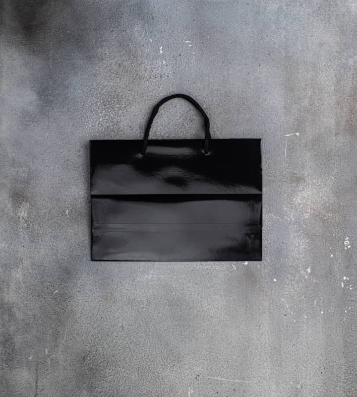 FSC® Black Gloss Laminated Rope Handle Paper Bags - 310x120x220mm