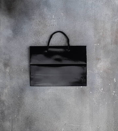 FSC® Black Gloss Laminated Rope Handle Paper Bags - 310x120x220mm