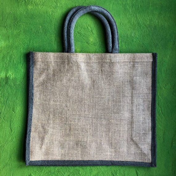 Jute Two Tone Gusseted Shopper