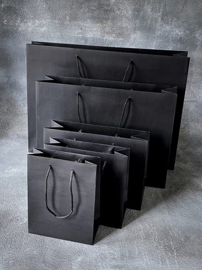 Group - FSC Black Dyed Rope Handle Paper Bags