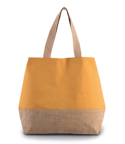 Kimood Canvas & Jute Shopper mustard