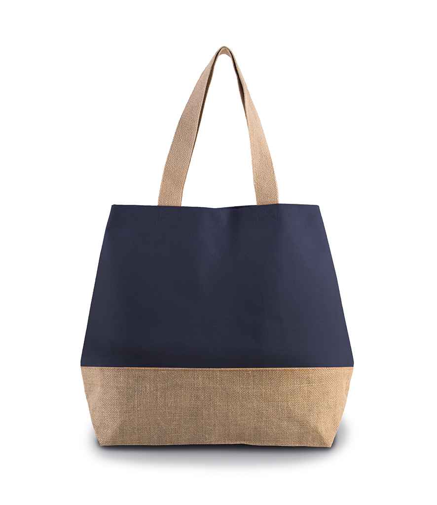 Kimood Canvas & Jute Shopper navy